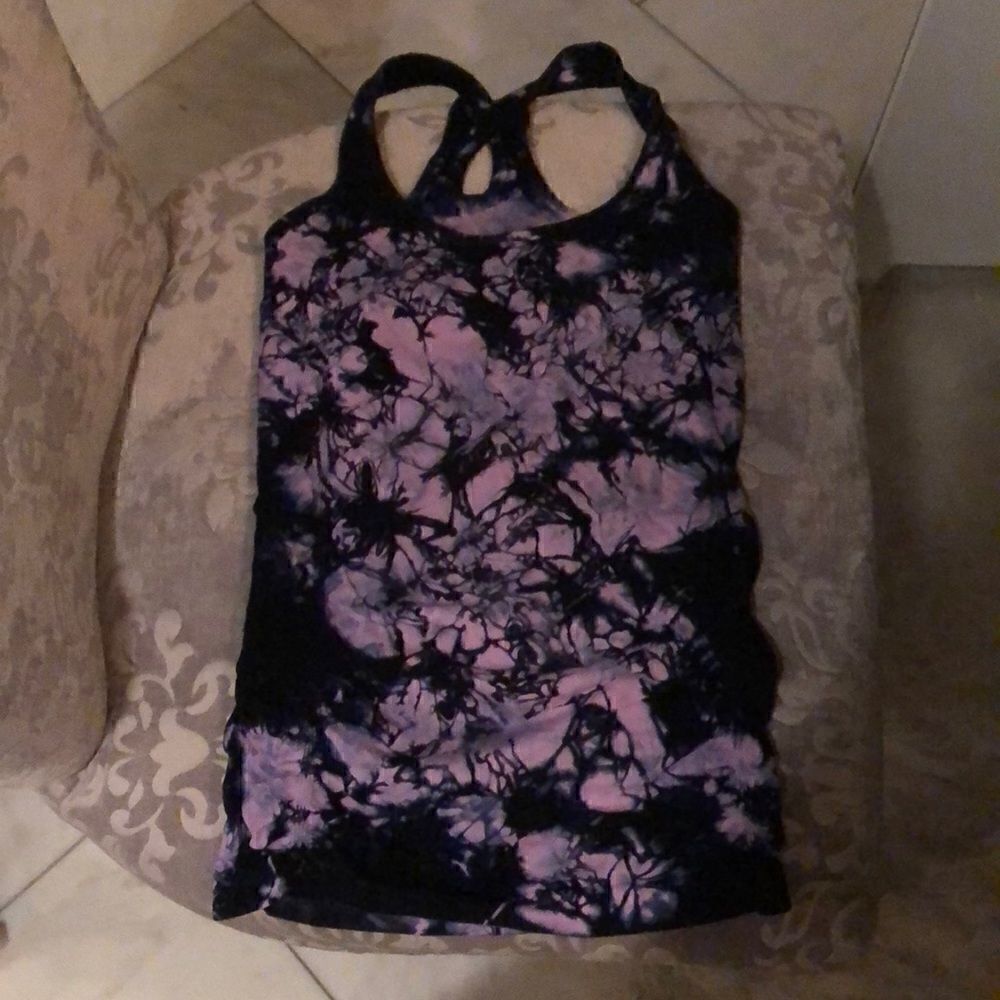 NUX tie dye stretch yoga tank sz S EUC